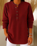 Ingrid | Strick-Tunika mit Henley-Ausschnitt – Hellblau