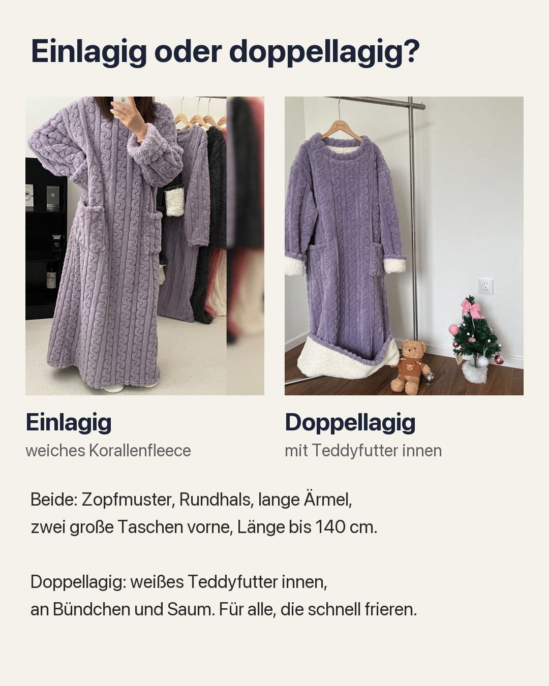 Kathi | Kuscheldecke zum Anziehen mit Taschen – Infografik 1