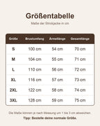 Margit | Strickjacke mit Schalkragen und Knopfriegel – Größentabelle