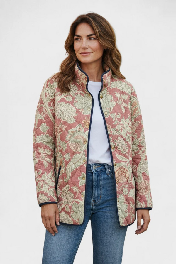 Naya | Lässige Vintage-Steppjacke mit Blumenmuster