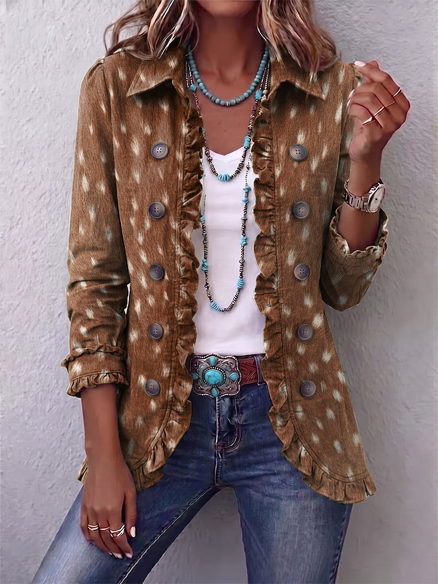 Nina | Tierdruckjacke mit Rüschen