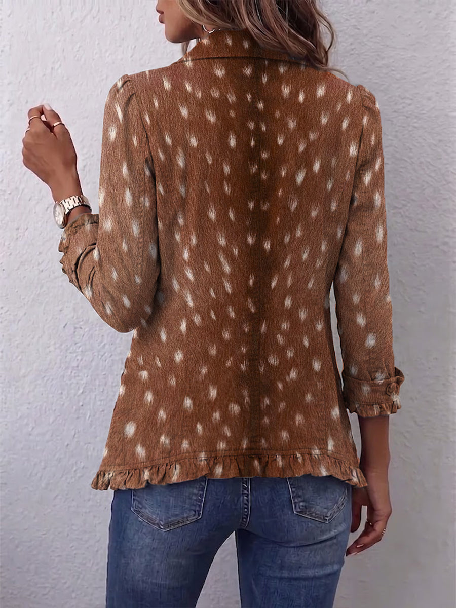 Nina | Tierdruckjacke mit Rüschen