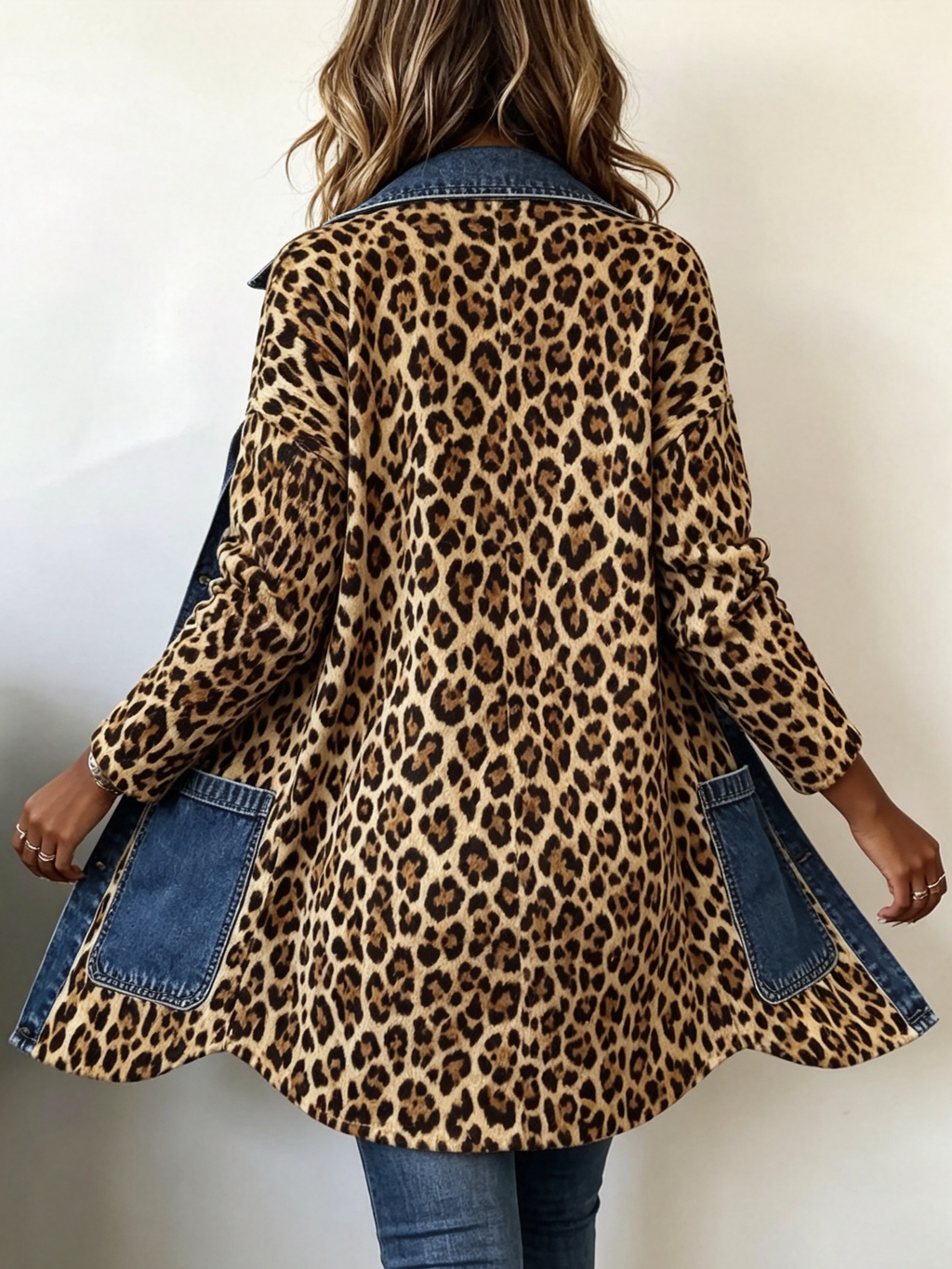 Lorena | Lange Leopardjacke mit Jeans