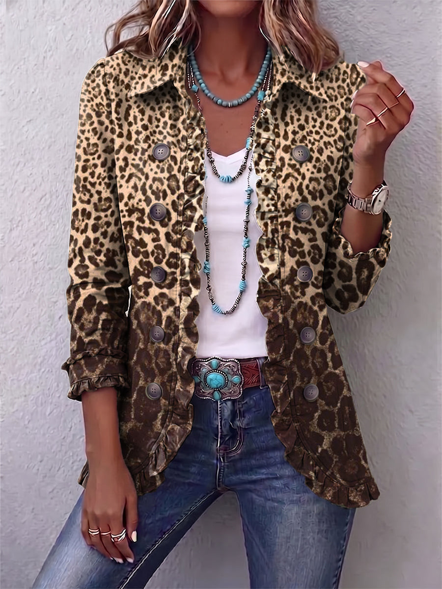 Nadine | Leopardenjacke mit Rüschen