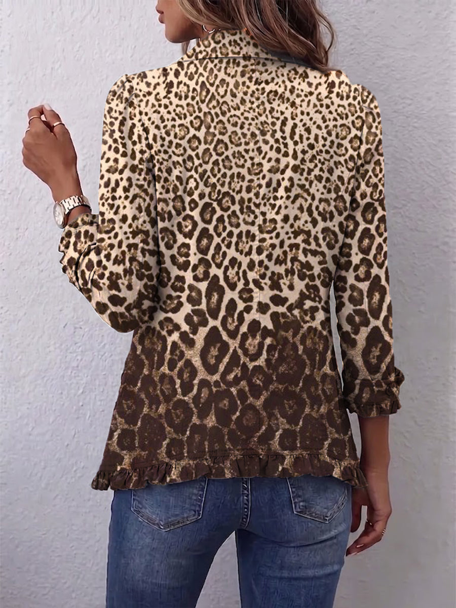 Nadine | Leopardenjacke mit Rüschen
