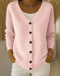 Rosa | Strickjacke mit Rautenmuster – Rosa