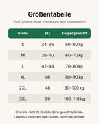 Vroni | Oversize-Bluse mit Zierknöpfen – Größentabelle